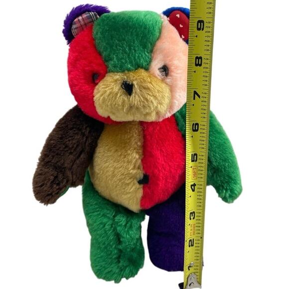VTG 1996 PEE THE CHRISTMAS BEAR PATCHWORK TEDDY BEAR 9’ RARE PLUSHIE SQUEAKER - Picture 5 of 12